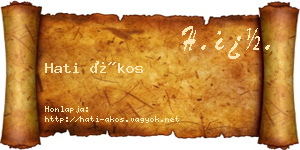 Hati Ákos névjegykártya